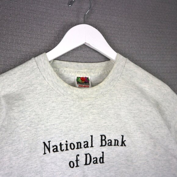 National Bank of Dad CLOSED Vintage Single Stitch 1990s Fruit of the Loom XL - Picture 4 of 8